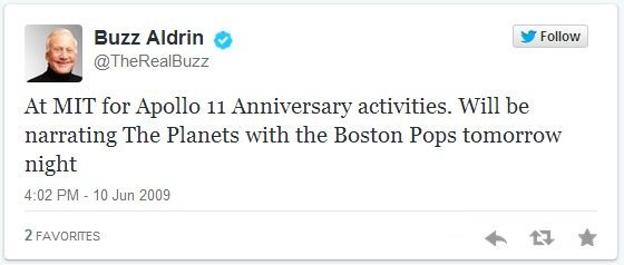 First Tweet - Buzz Aldrin